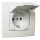Розетка з заземленням та кришкою біла Lillium Natural Kare MAKEL 32001029