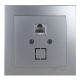 Розетка Nilson Touran срібло комп'ютерна CAT5e RJ45
