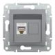 Розетка комп'ютерна, RJ45, кат.5е, UTP, Сталь, Asfora, EPH4300162
