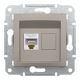 Розетка комп'ютерна, RJ45, кат.5е, UTP, Бронза, Asfora, EPH4300169