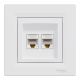 Розетка комп'ютерна, RJ45, кат.5е, UTP, подвійна, Біла, Asfora EPH4400121