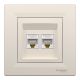 Розетка комп'ютерна, RJ45, кат.5е, UTP, подвійна, Кремова, Asfora EPH4400123