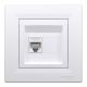 Розетка комп'ютерна, RJ45, кат.6, UTP, Біла, Asfora EPH4700121