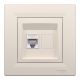 Розетка комп'ютерна, RJ45, кат.6, UTP, Кремова, Asfora EPH4700123