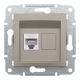 Розетка комп'ютерна, RJ45, кат.6, UTP, Бронза, Asfora, EPH4700169