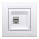 Розетка комп'ютерна, RJ45, кат.5е, STP, Біла, Asfora EPH5000121