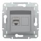 Розетка комп'ютерна, RJ45, кат.5е, STP, Алюміній, Asfora, EPH5000161
