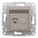 Розетка комп'ютерна, RJ45, кат.5е, STP, Бронза, Asfora, EPH5000169