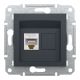 Розетка комп'ютерна, RJ45, кат.5е, STP, Антрацит, Asfora, EPH5000171
