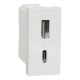 Розетка USB зарядна 2.4А, тип А+С, 1 модуль, білий, Unica NEW NU342818