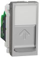 Розетка комп'ютерна RJ45, одинарна, кат.5e UTP, 1 модуль, алюміній, Unica NEW NU341030
