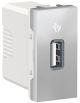 Розетка USB зарядна 1.05А, тип А, 1 модуль, алюміній, Unica NEW NU342830